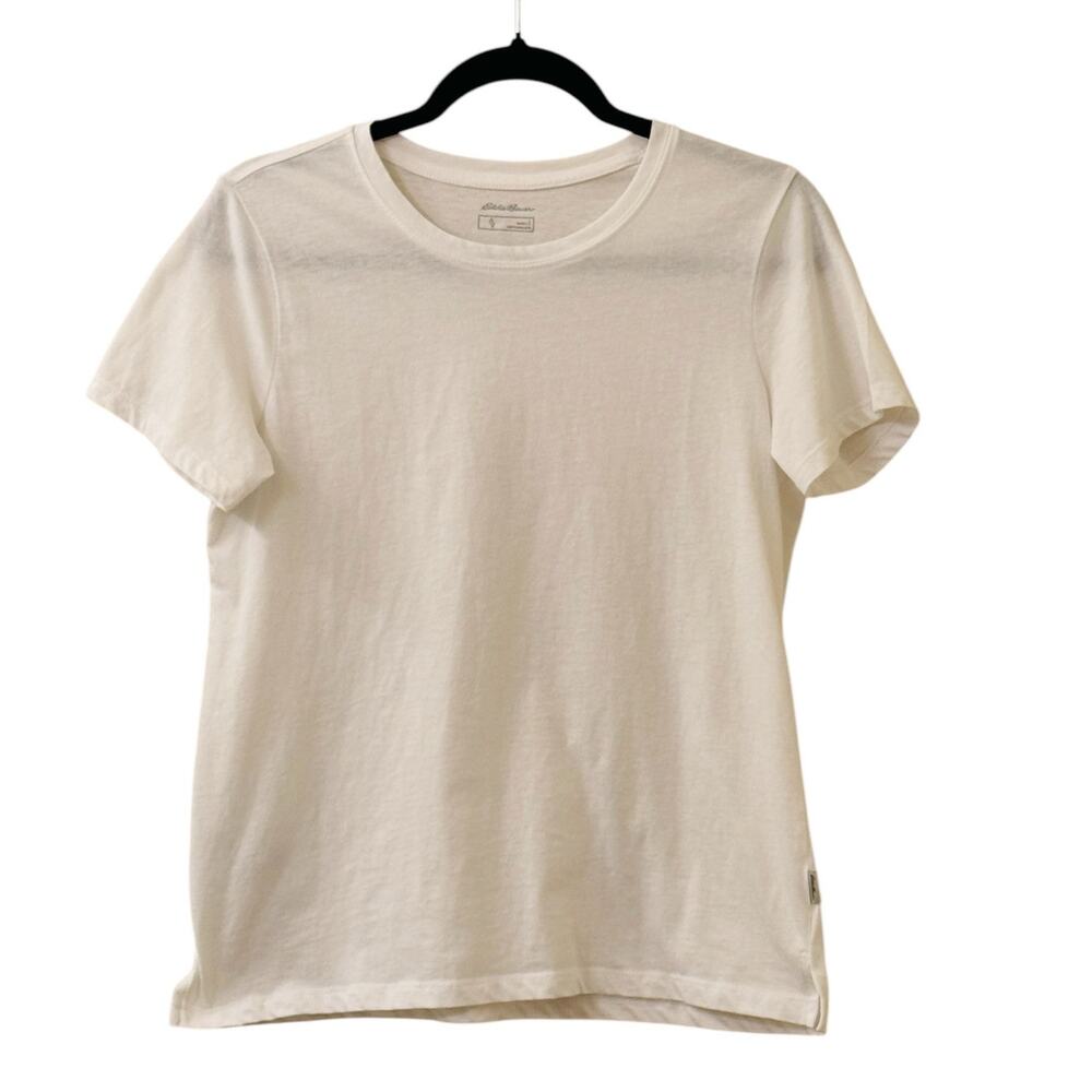 Eddie Bauer White Short Sleeve Basic T-Shirt Size Large